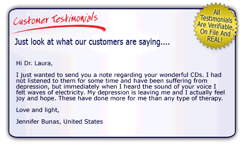 Happy Customer Testimonial - Get rid of depression with hypnosis