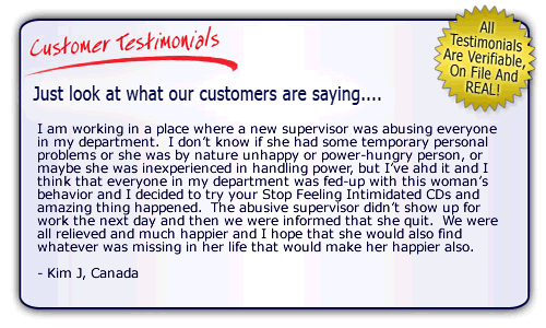 Stop Feeling Intimidated - Success Story