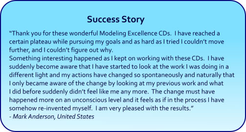 Modeling Excellence Hypnosis CDs and mp3s Success Story