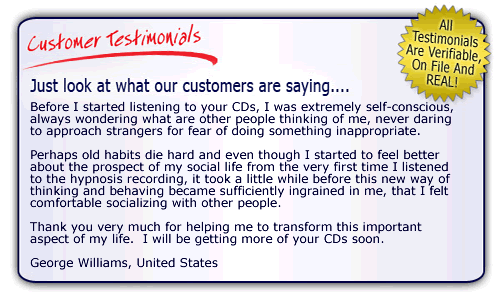 Happy Customer Testimonial - Overcome Shyness with Hypnosis