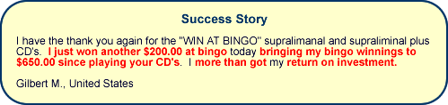 Success Story - Winning at Bingo