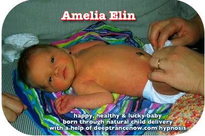 Happy baby born with natural childbirth