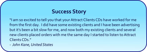 Attract Clients Hypnosis CDs and mp3 Downloads success story