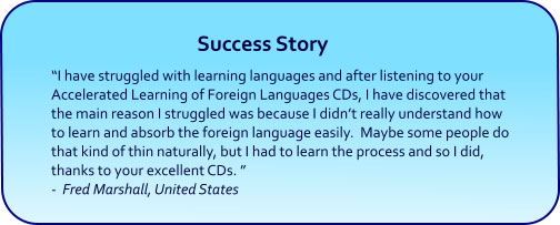 Learn Foreign Languages Hypnosis CDs and mp3 downloads success story