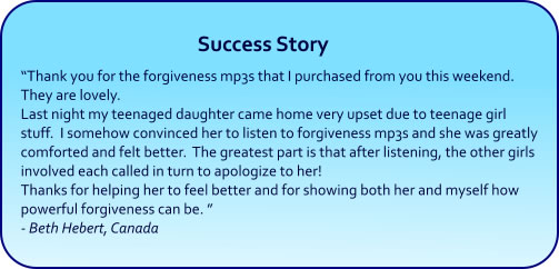 Forgiveness Hypnosis mp3s and CDs Success Story