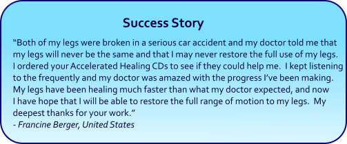 Accelerated Healing Hypnosis CDs and mp3s - success story