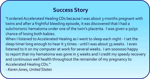 Healing Hypnosis CDs and mp3s - success story
