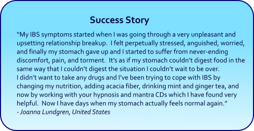 IBS Hypnosis CDs and mp3 downloads success story