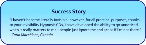 Invisibility Hypnosis CDs and mp3 Downloads 
