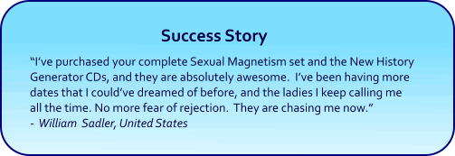 Sex Magnetism Dating Hypnosis CDs and mp3 Downloads success story