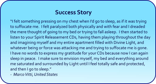 Spirit Releasement Hypnosis CDs and mp3 Downloads success story