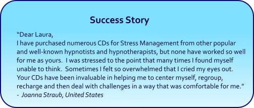 Stress Relief Hypnosis CDs and mp3 Downloads success story