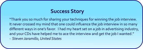 Win Job Interview Hypnosis CDs and mp3 downloads success story